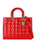 Large Lady Dior, &pound;1,800, Handbags, Red, Patent Leather, Front view